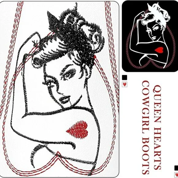 Women's Mid Calf Cowboy Boots - Picture 3 of 5